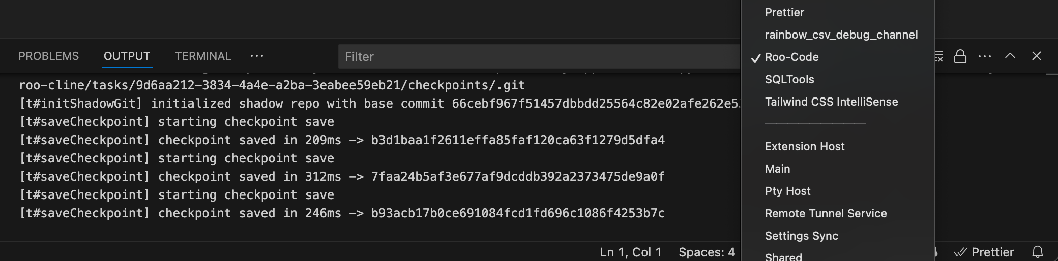 VS Code输出面板显示itBuilder日志用于故障排除