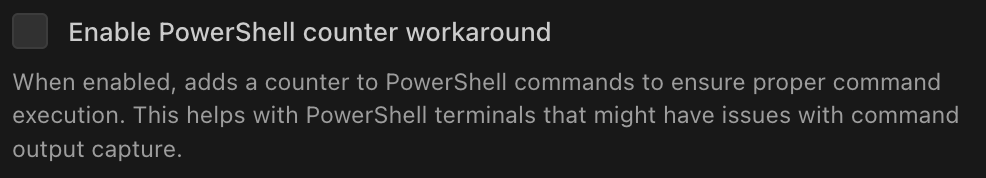 启用 PowerShell 计数器解决方法复选框