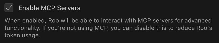 启用MCP服务器开关